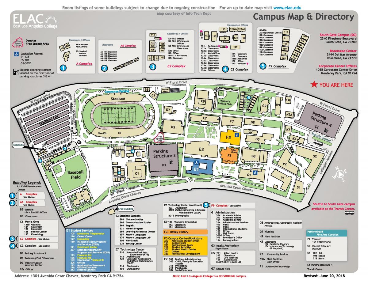 east LA college map