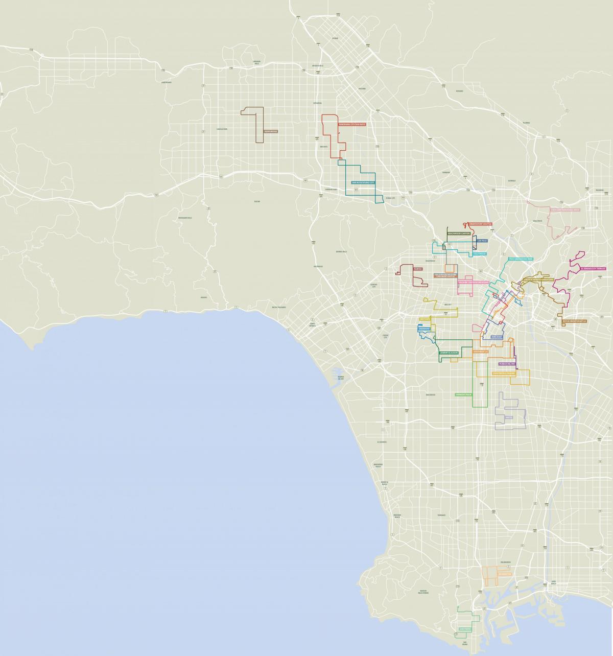 La Dash Bus Map Map Of La Dash Bus California Usa