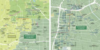 Map of downtown Los Angeles attractions