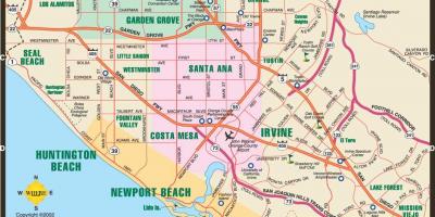 Los Angeles and surrounding cities map - Map of Los Angeles and surrounding cities (California