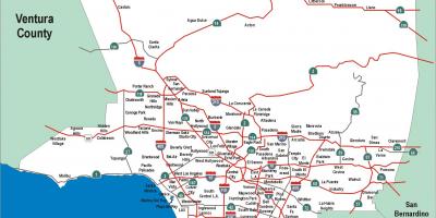 Los Angeles highways map
