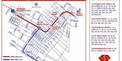 Los Angeles red line map - LA red line map (California - USA)