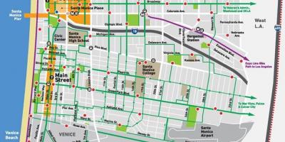 Santa monica bike path map - Map of santa monica bike path (California 