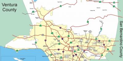 Unincorporated Los Angeles county map - Unincorporated areas of Los Angeles county map 