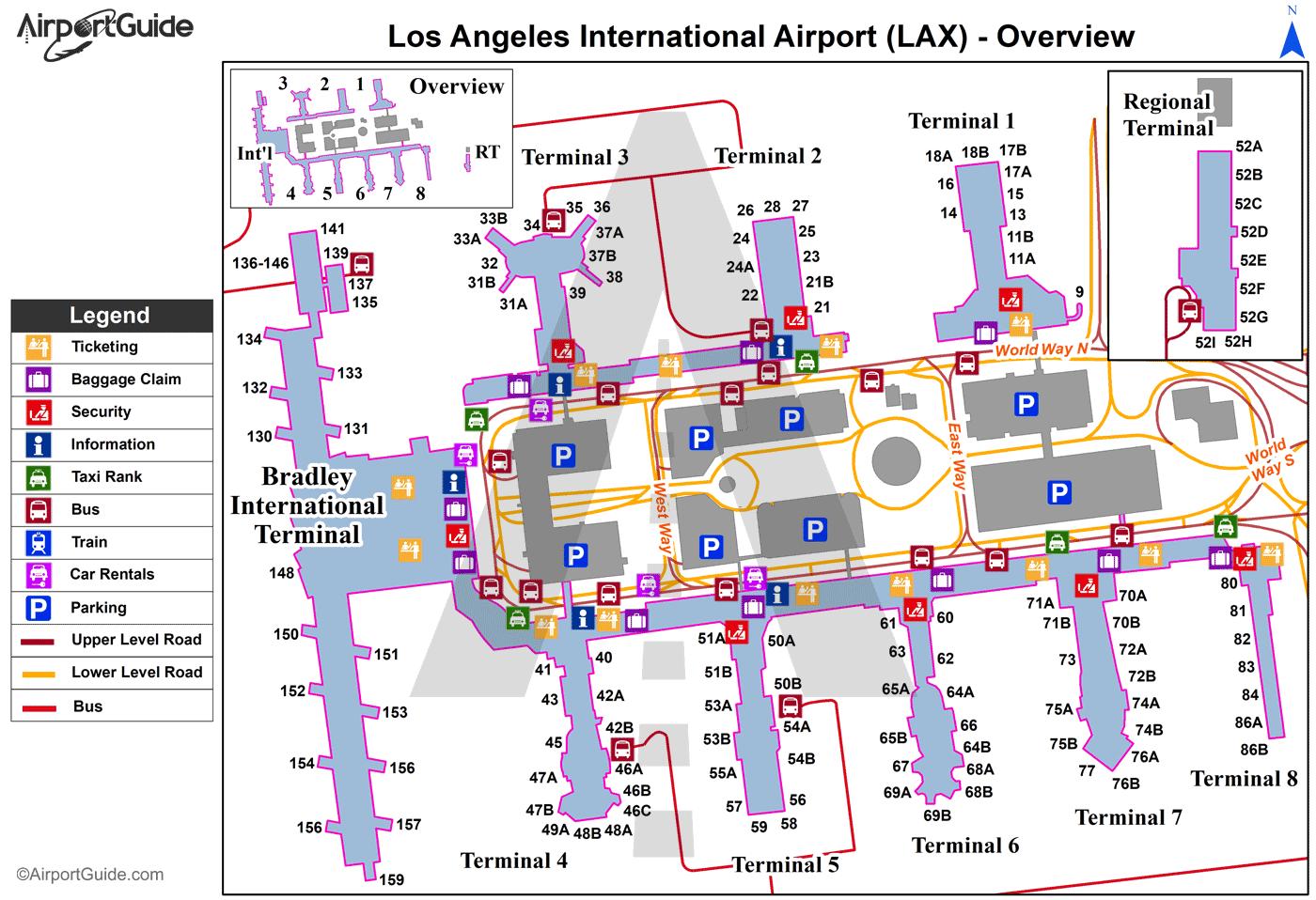 La Airport Map 