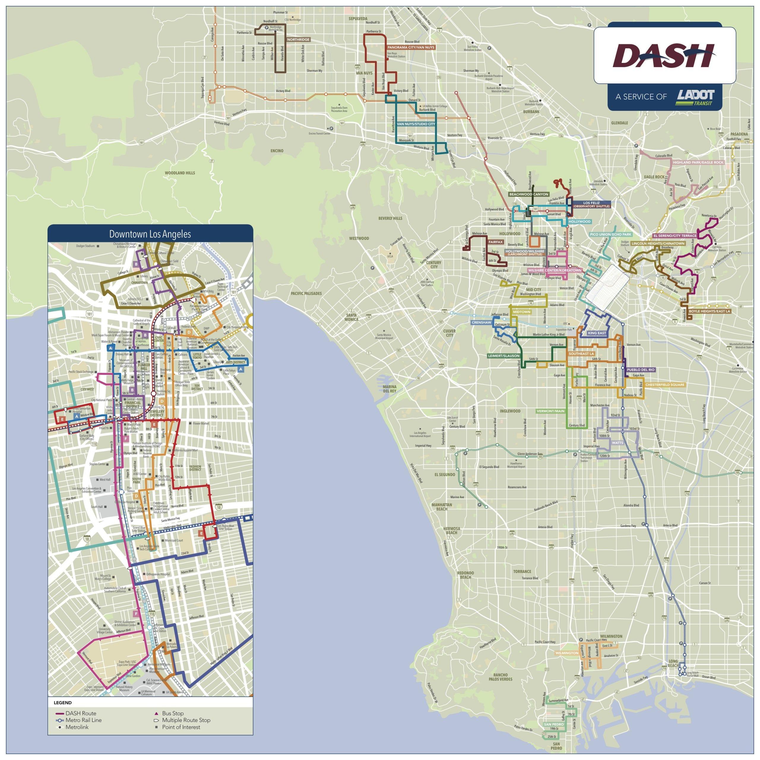 Ladot dash map Los Angeles dash map (California USA)