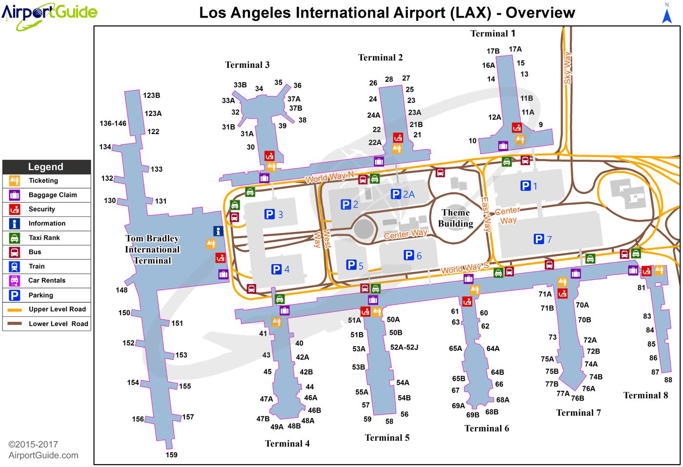 Lax International Terminal Map Los Angeles Airport Terminal Map   Lax International Terminal Map 