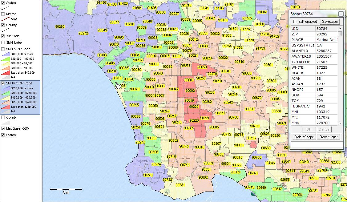 Printable Los Angeles Zip Code Map