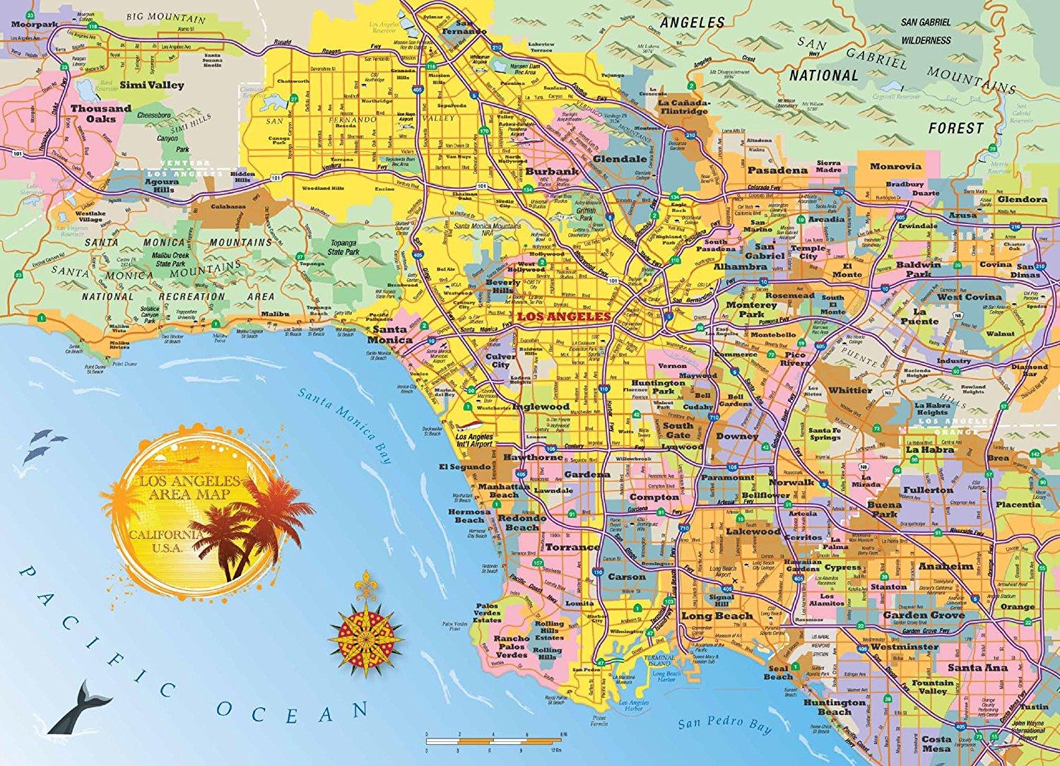 Los Angeles metropolitan area map - Map of Los Angeles metropolitan ...