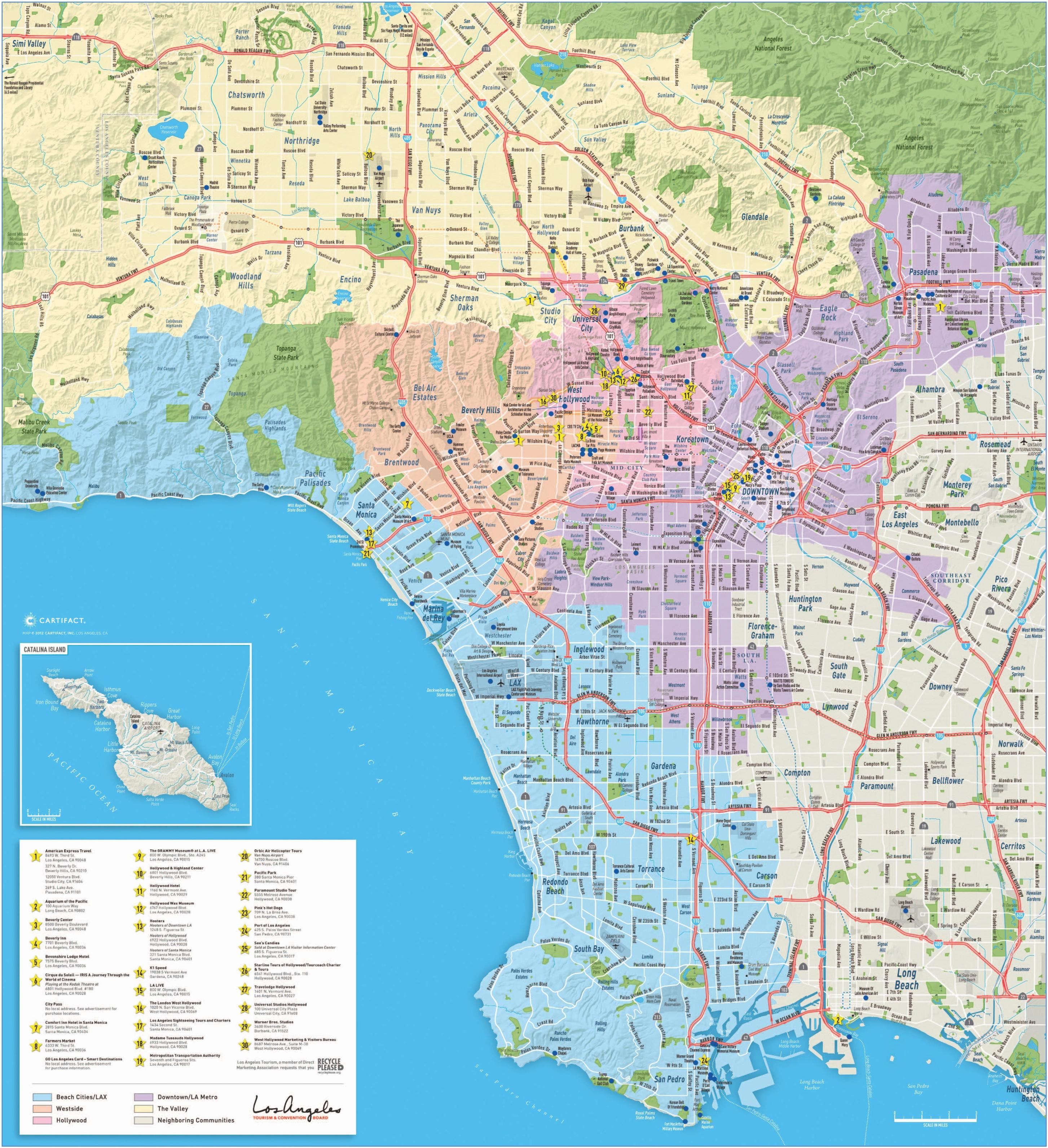 Map of greater Los Angeles - Map of greater Los Angeles ca (California - USA)