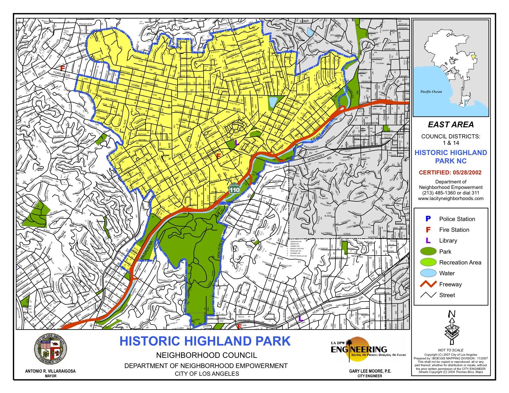 Map Of Highland Park Ca Map of highland park ca   Highland park Los Angeles map 