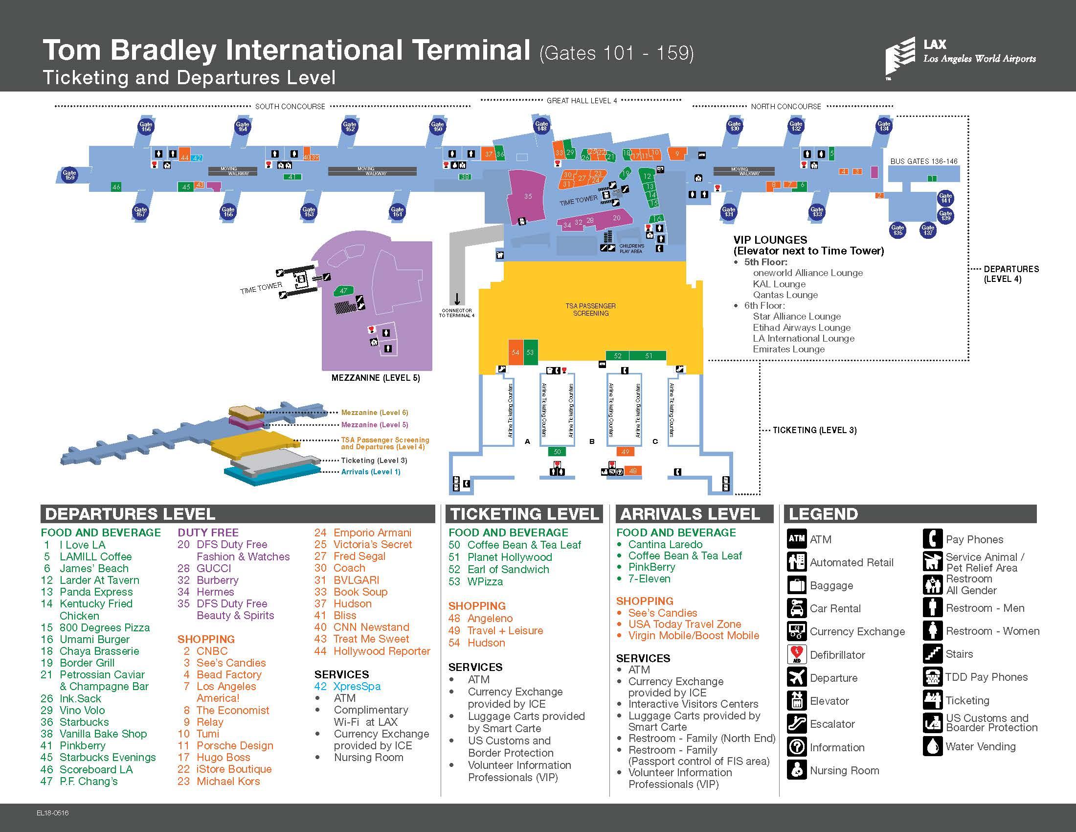 Tom Bradley International Terminal Map Tom bradley terminal map   Tom bradley international terminal map 