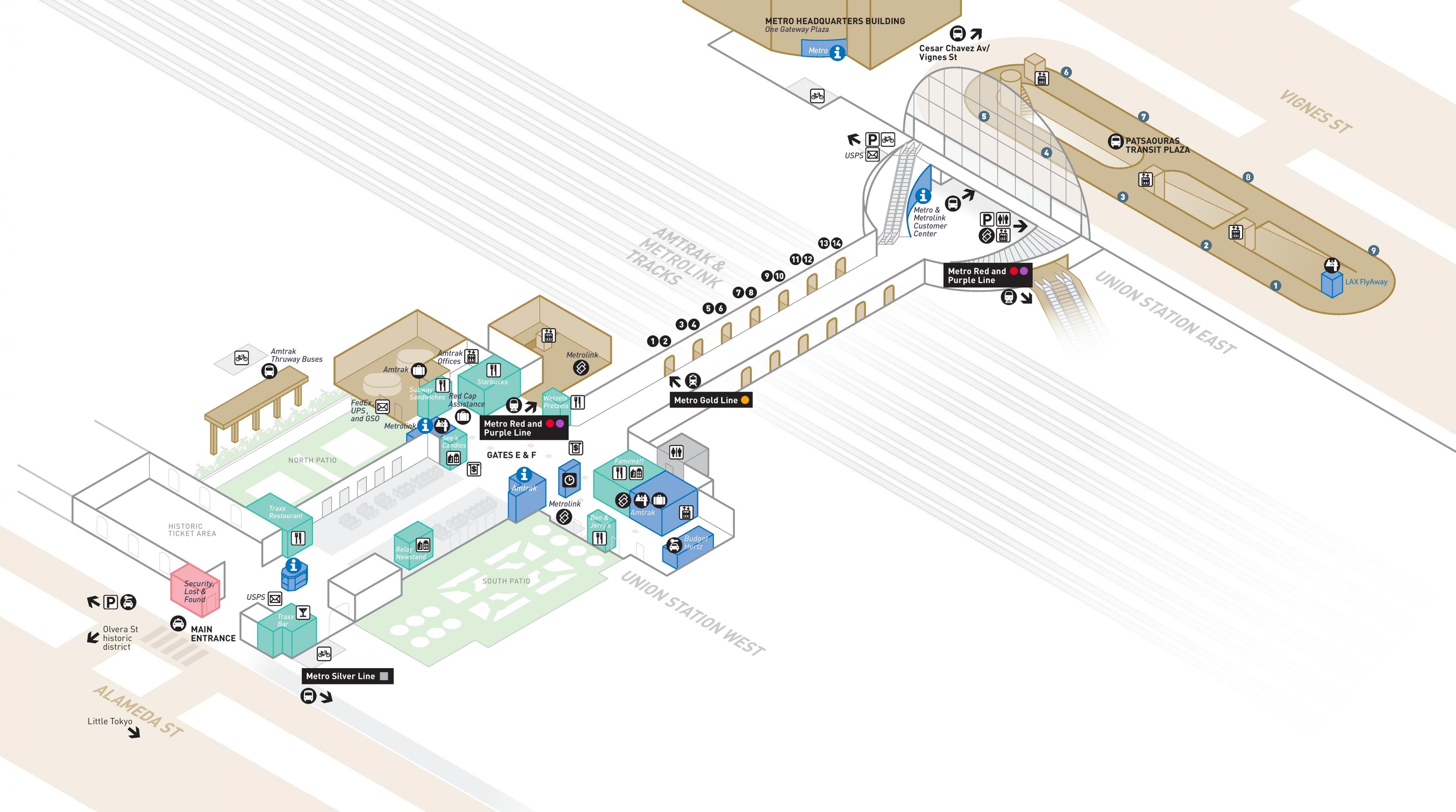 map of los angeles union station