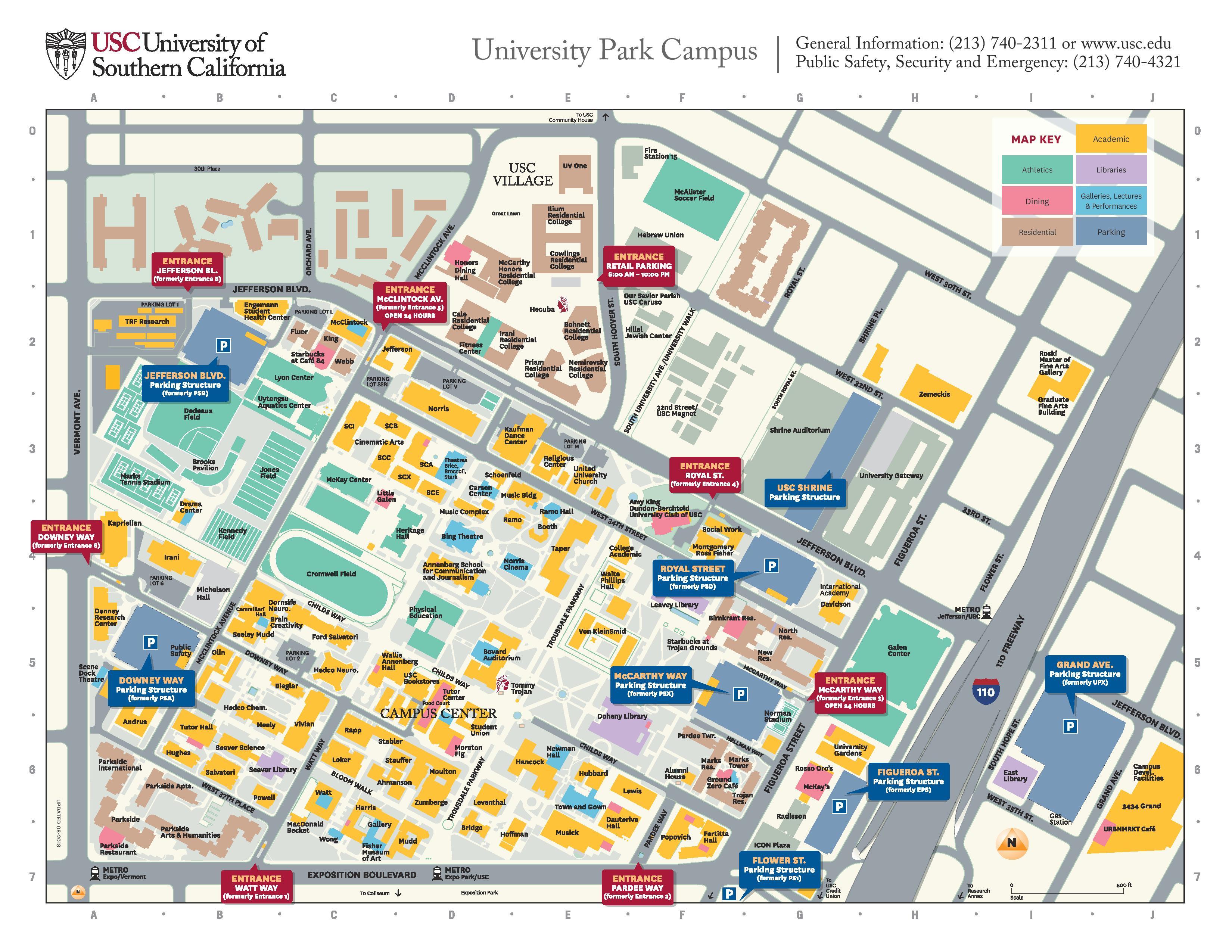 usc tour parking