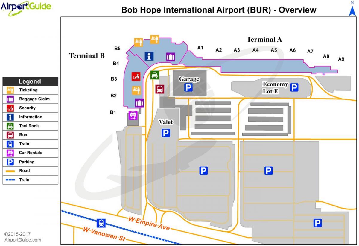 map of bob hope airport