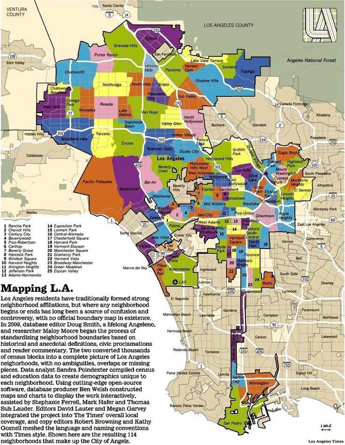 City Of Los Angeles Map Boundaries La City Map Boundaries