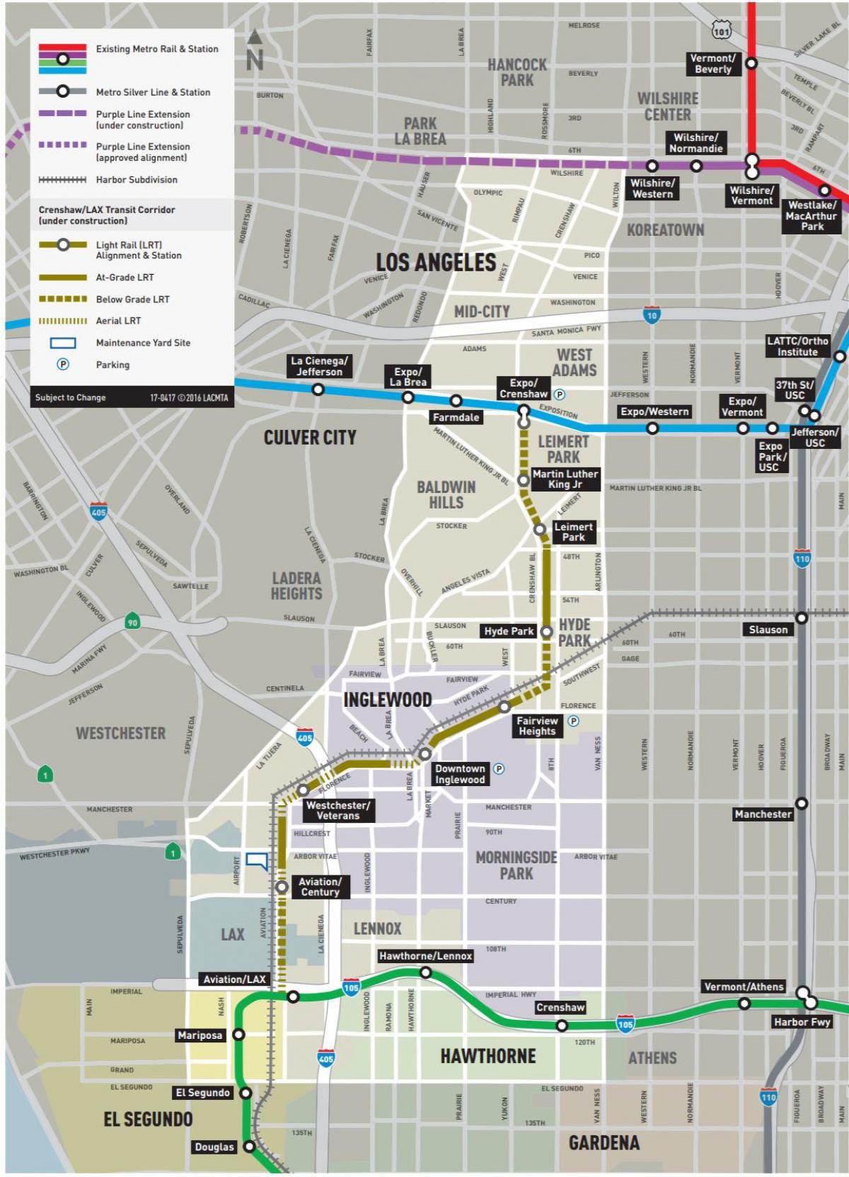 map of crenshaw metro line