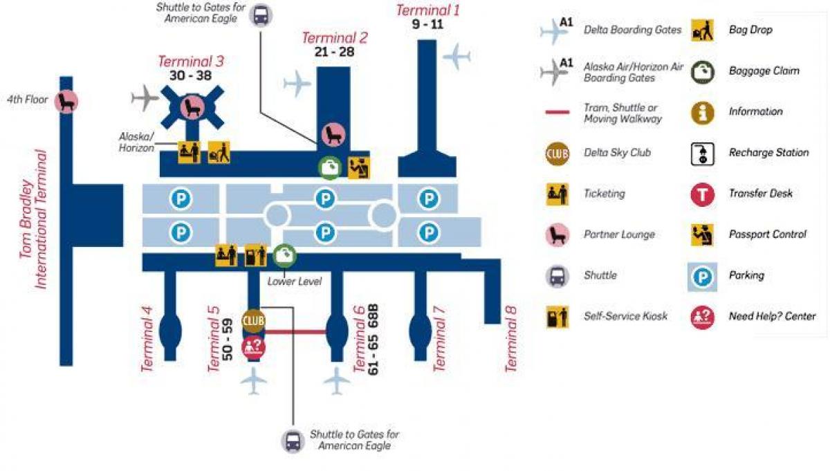 LAX Airport Terminal Map Delta