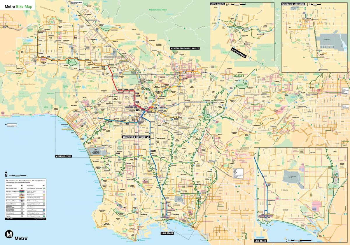 Los Angeles bike path map