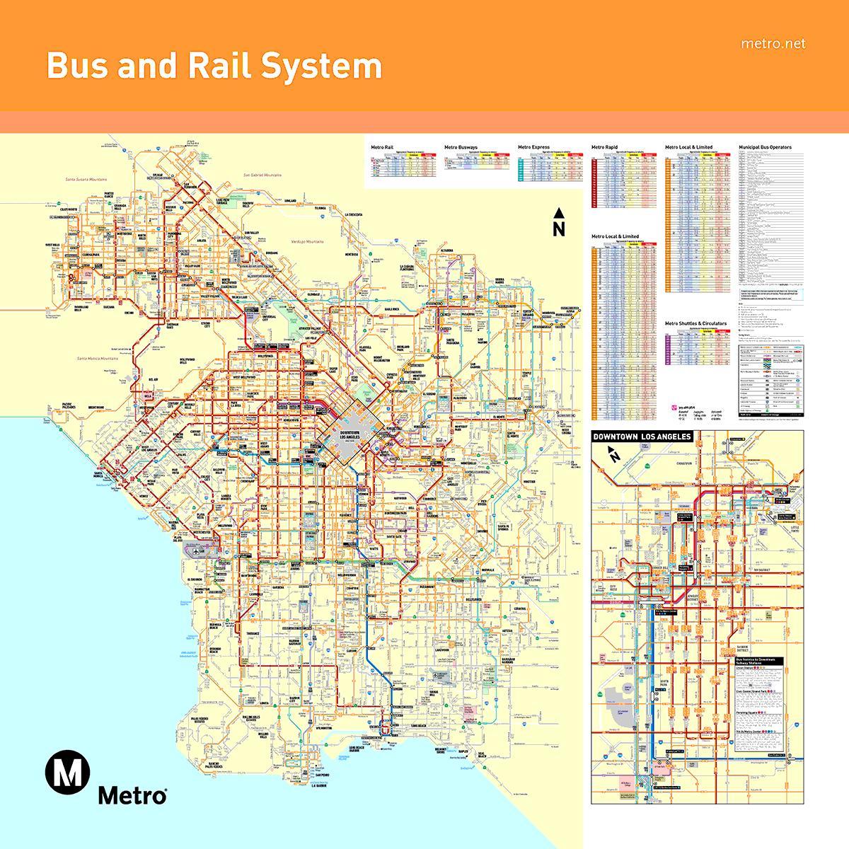 Los Angeles metro bus map