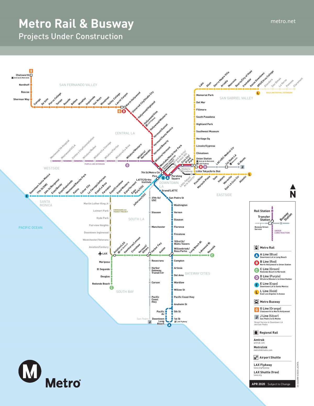 map of LA metro expansion 