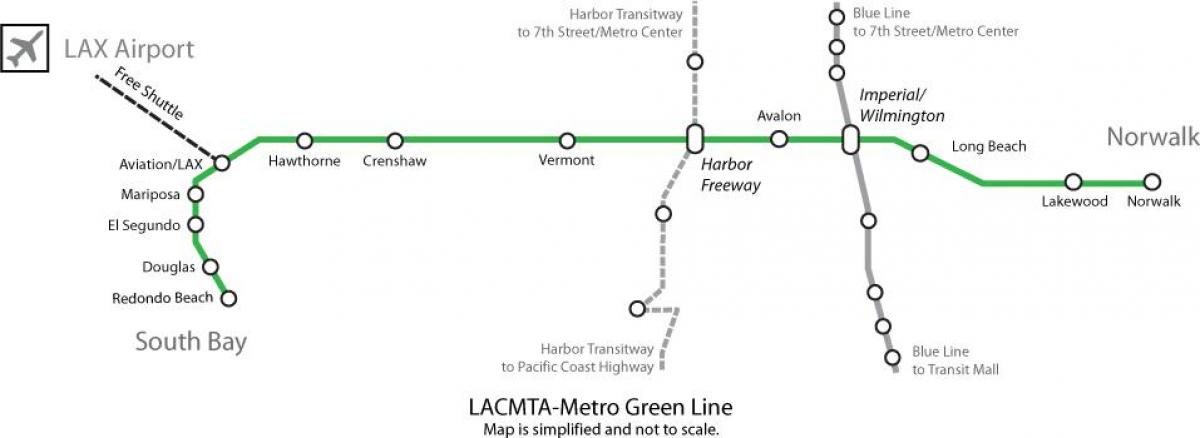 metro green line map Los Angeles