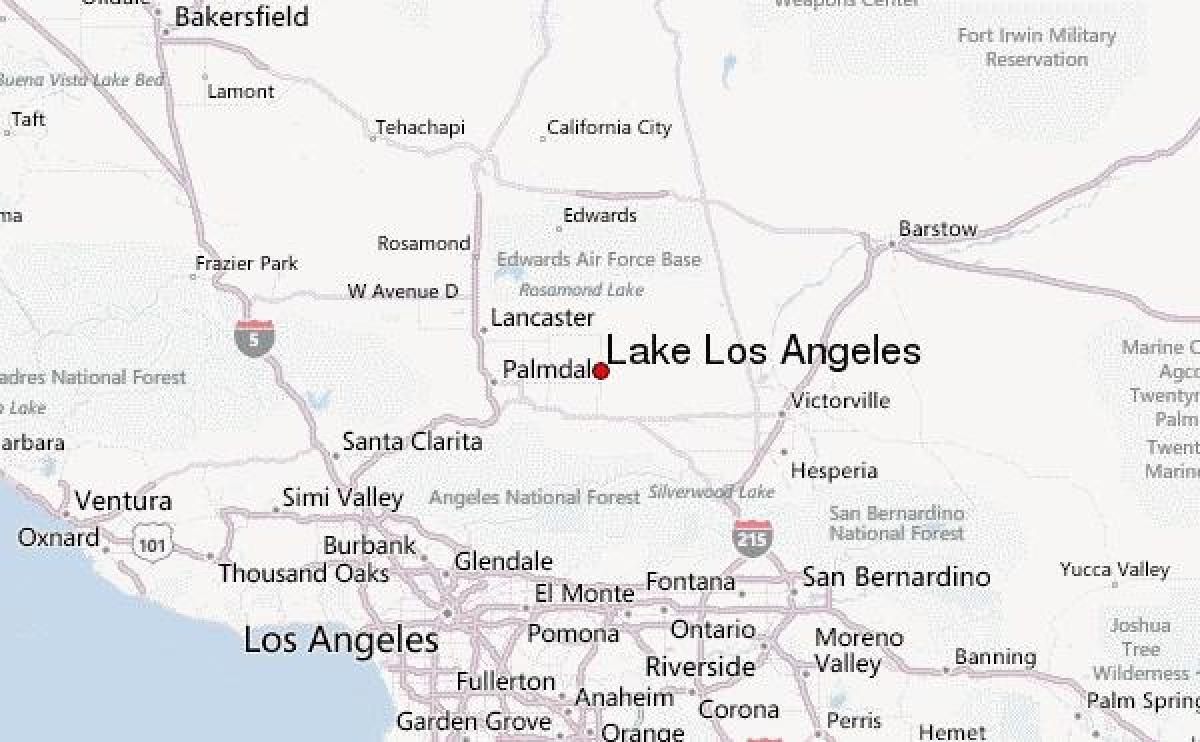 Lake Los Angeles Map Lake Los Angeles map   Map of lake Los Angeles (California   USA)