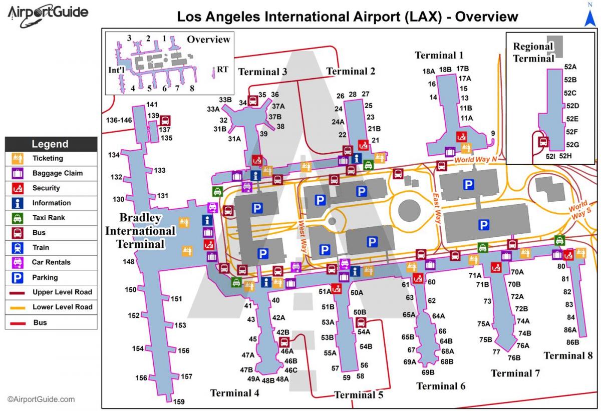 lax international arrivals map