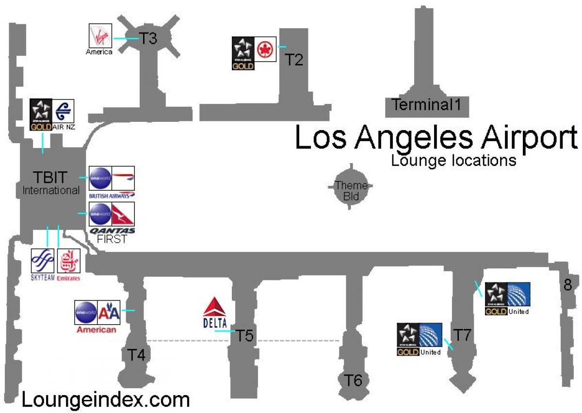 map of lax lounge