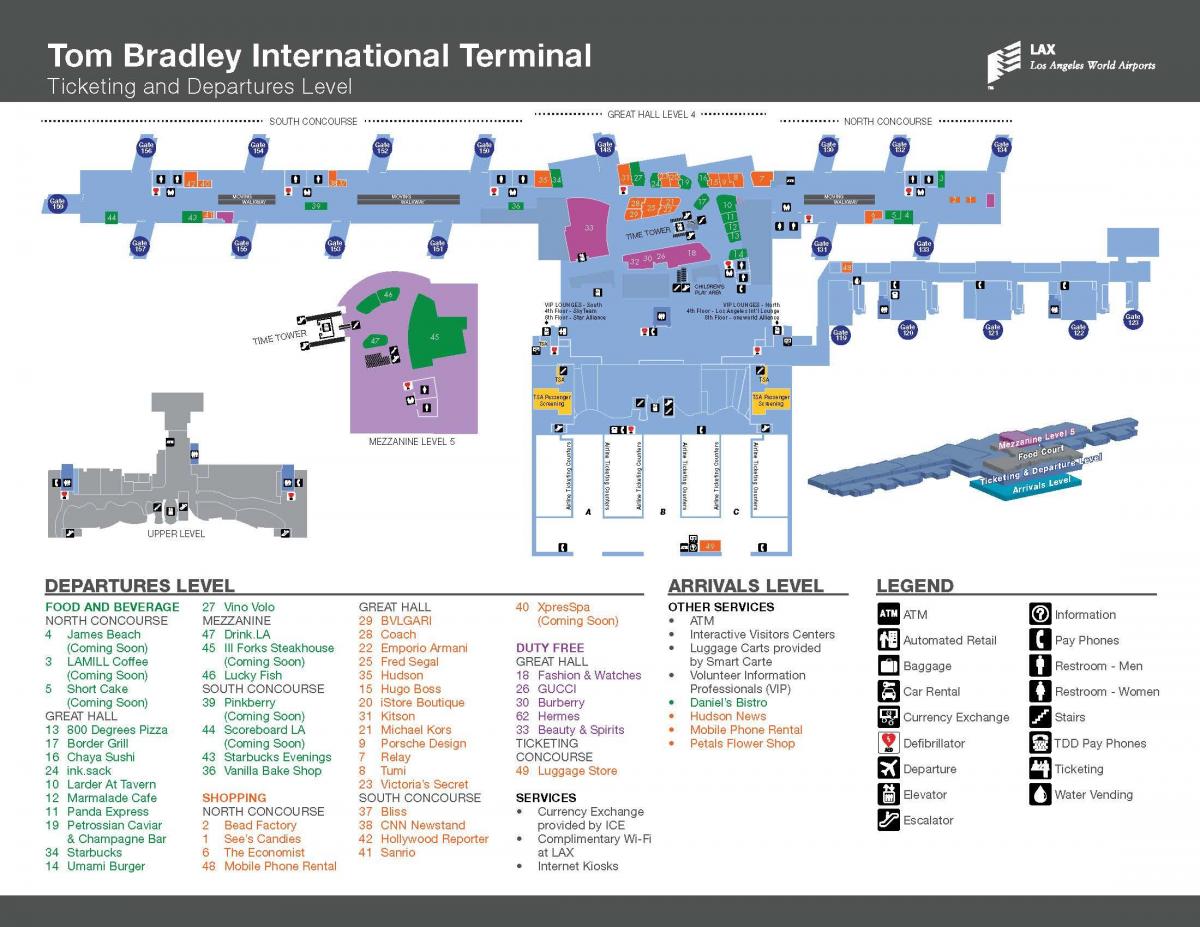 Lax tom bradley arrivals map - Tom bradley international terminal ...