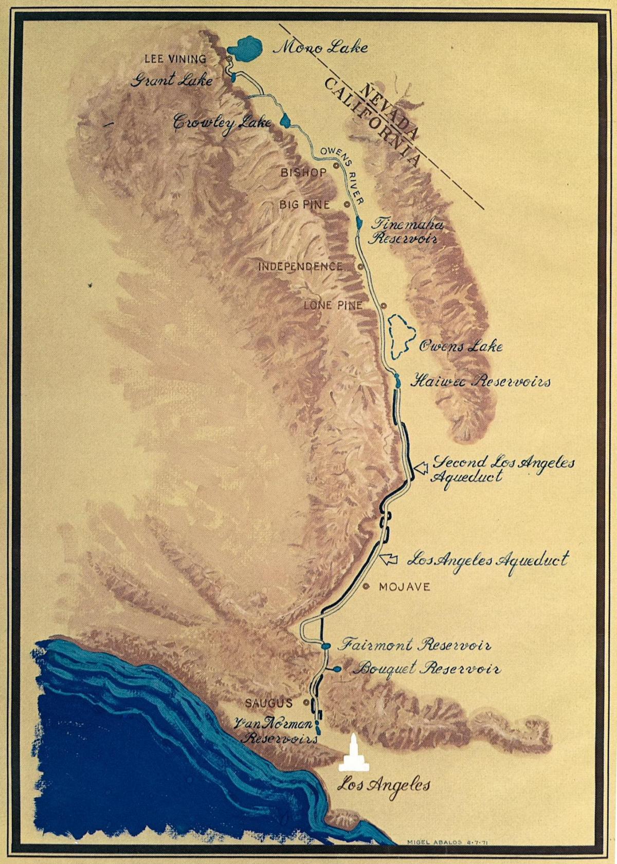 map of Los Angeles aqueduct