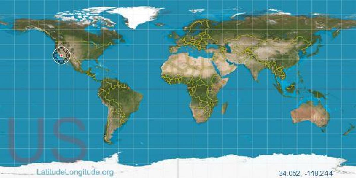 California Map With Latitude And Longitude Map Los Angeles Latitude Longitude Map