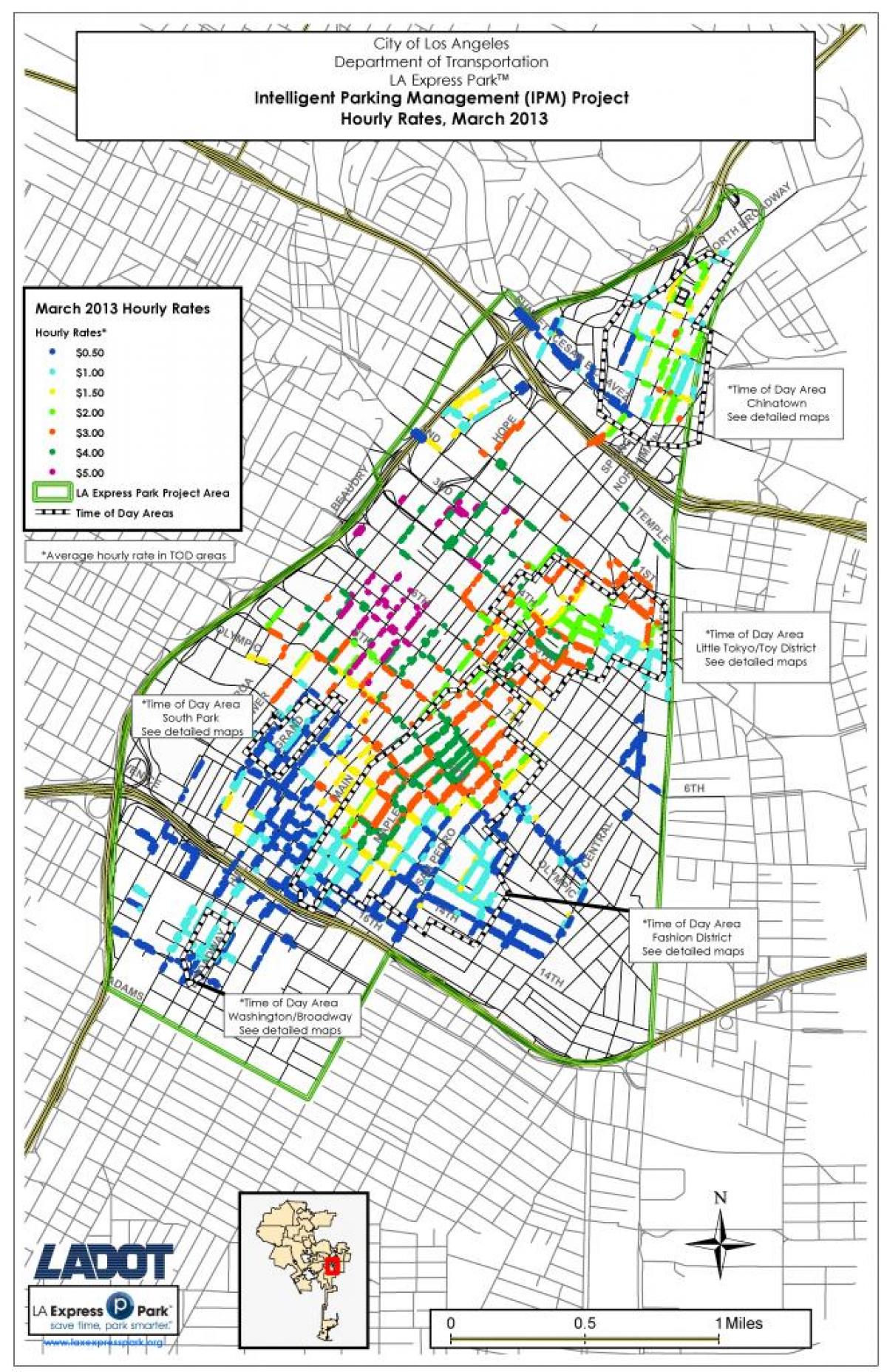 Los Angeles parking districts map Map of Los Angeles parking