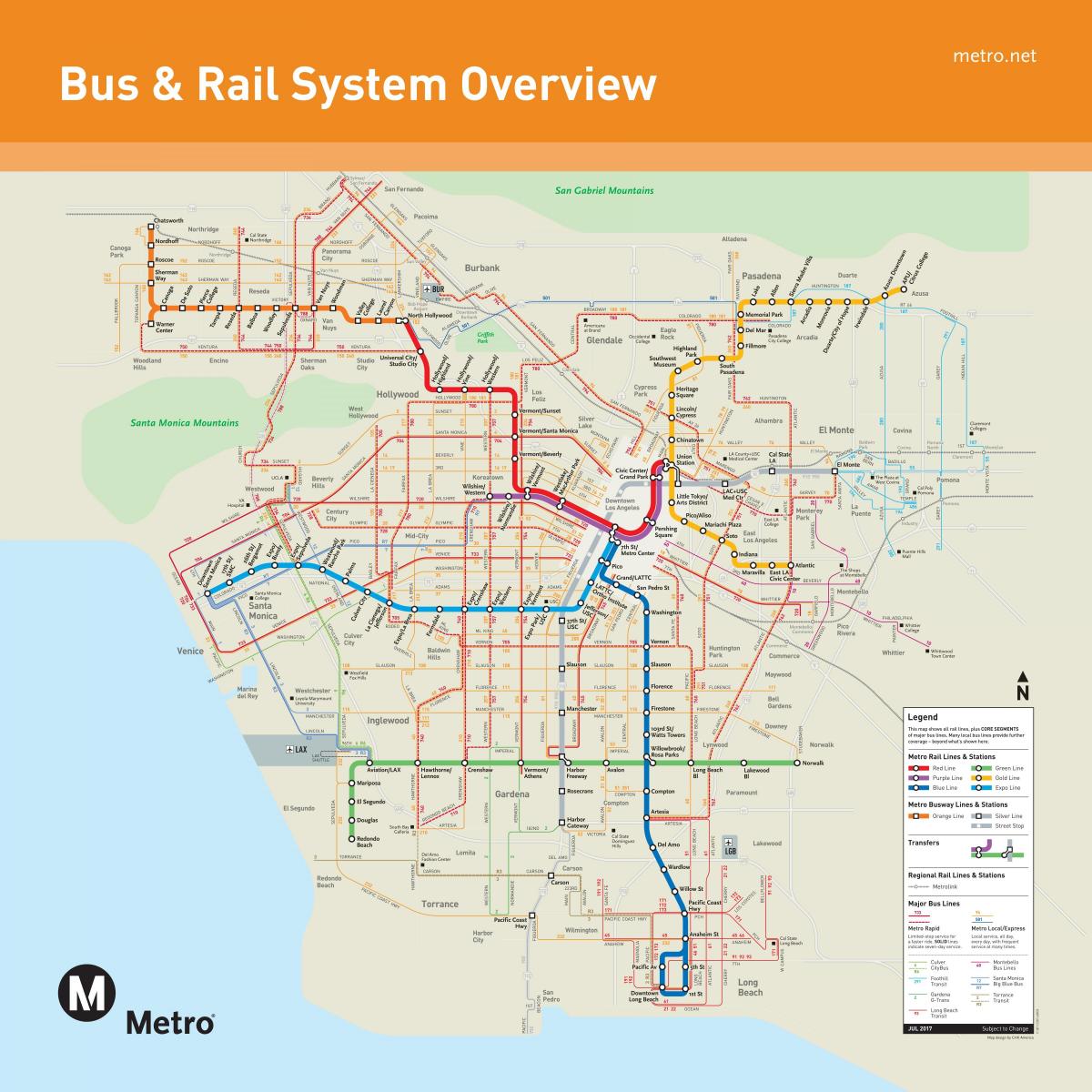 Los Angeles public transit map