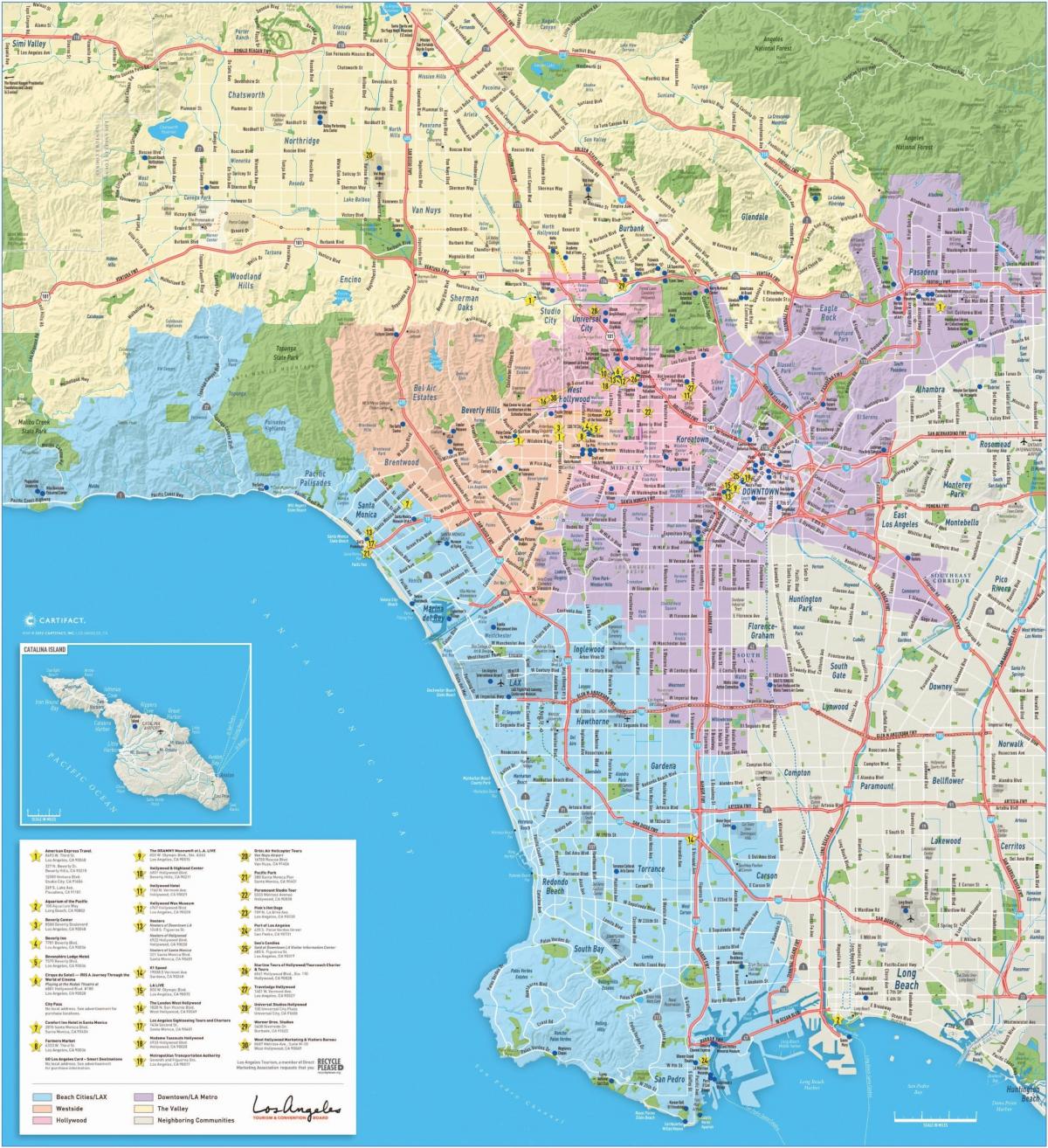 Los Angeles region map - Los Angeles regions map (California - USA)