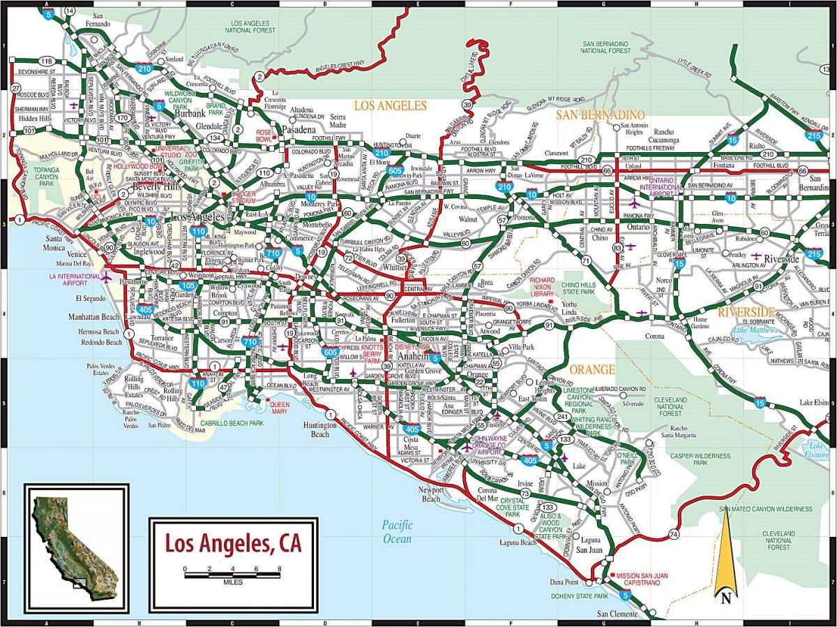 map of Los Angeles road