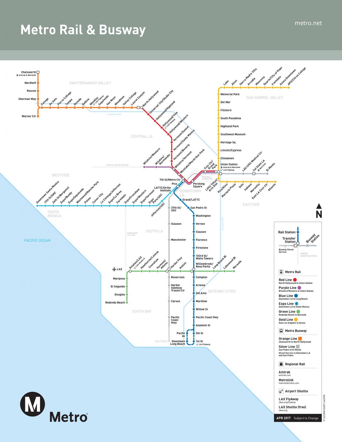 Los Angeles subway map - Los Angeles subway system map (California - USA)