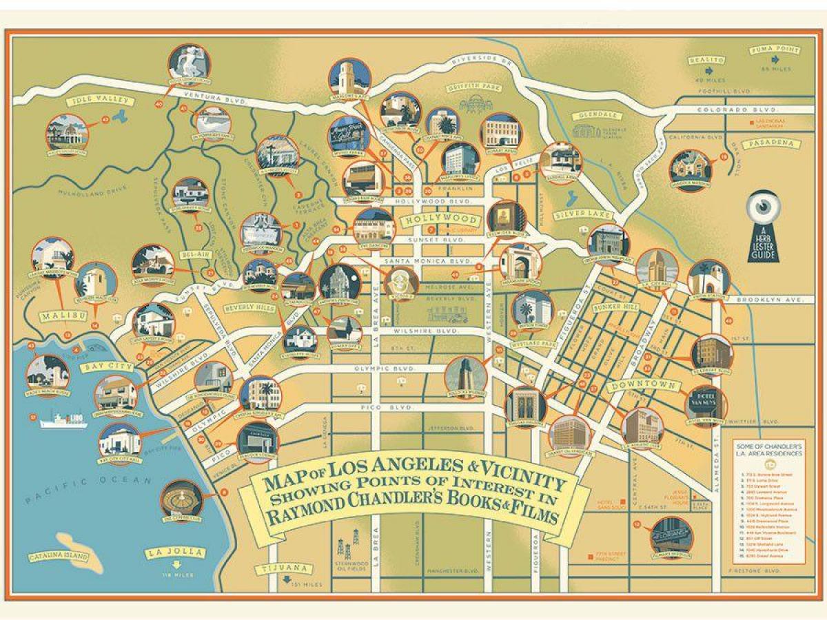 map of raymond chandler Los Angeles