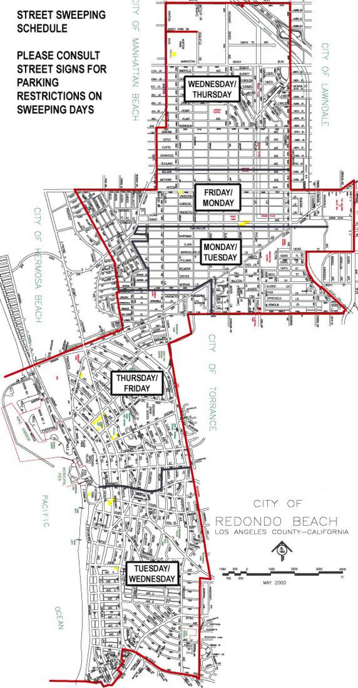 Los Angeles Street Cleaning Map Street cleaning map Los Angeles   Map of street cleaning map Los 