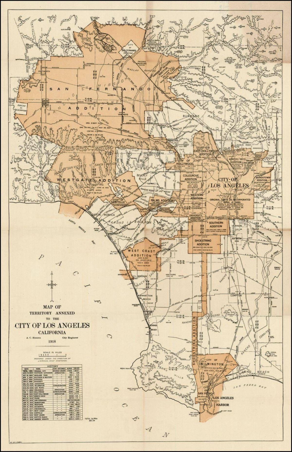 vintage LA map