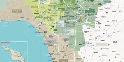 Detailed map of Los Angeles california