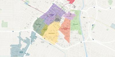 Map of downtown Los Angeles districts 