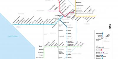 Hollywood metro map - Hollywood subway map (California - USA)