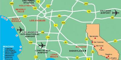 Los Angeles area airports map