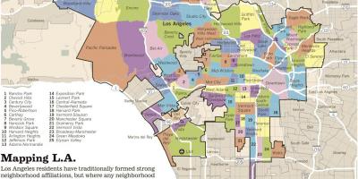 Map of Los Angeles area neighborhoods