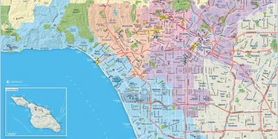 Map of large map of Los Angeles