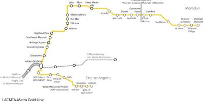 LA metro gold line map